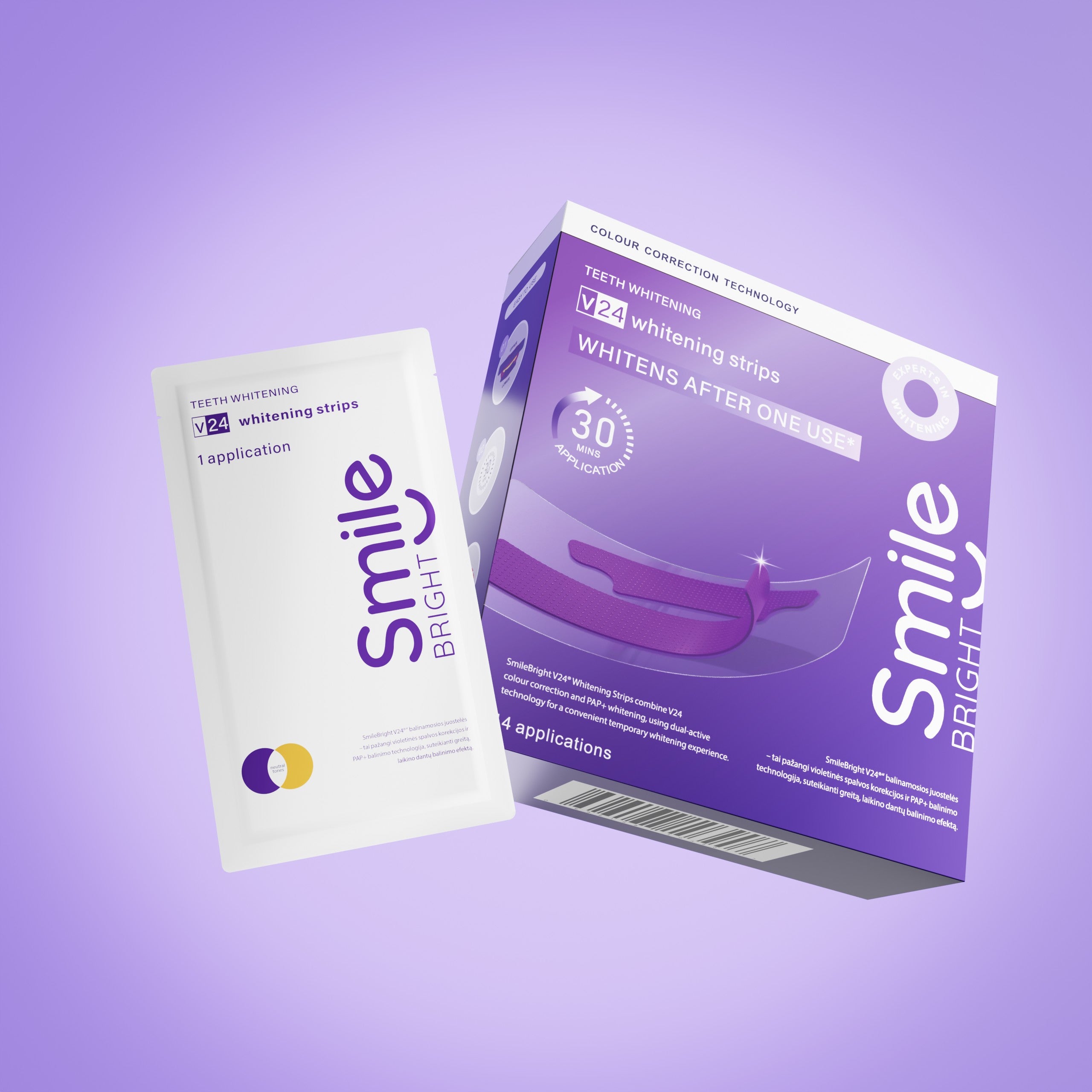 V24 Purple Teeth Whitening Strips